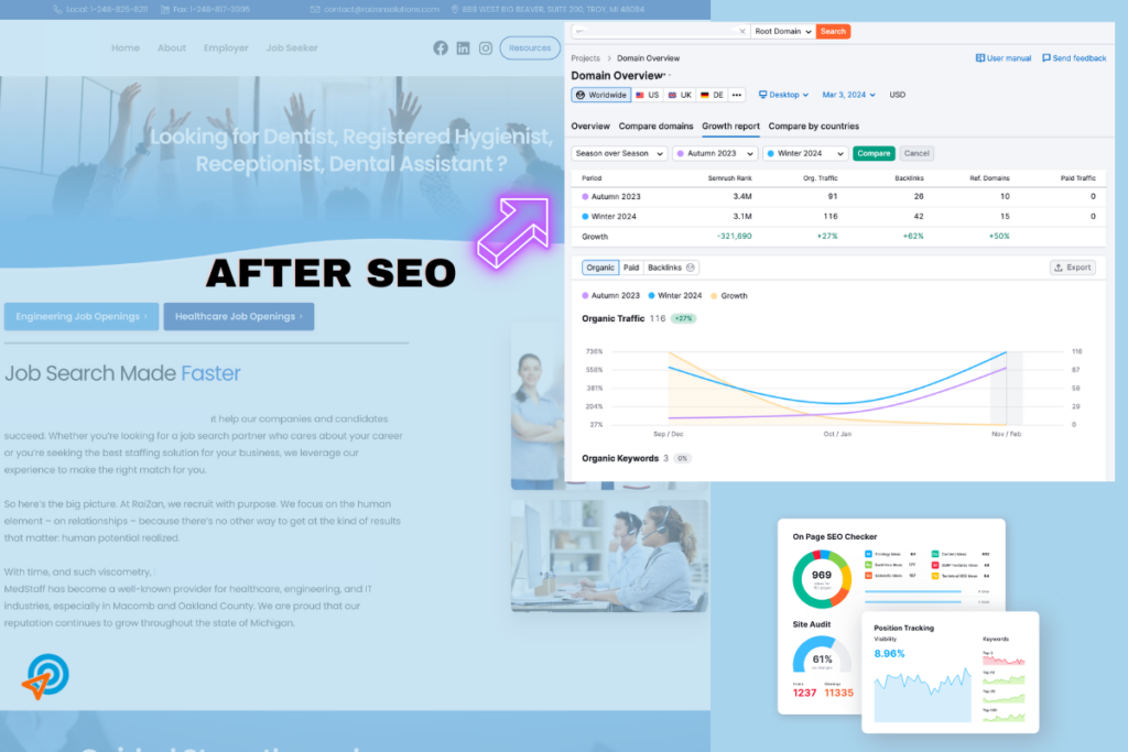 raizansolutions com growth report domain after seo